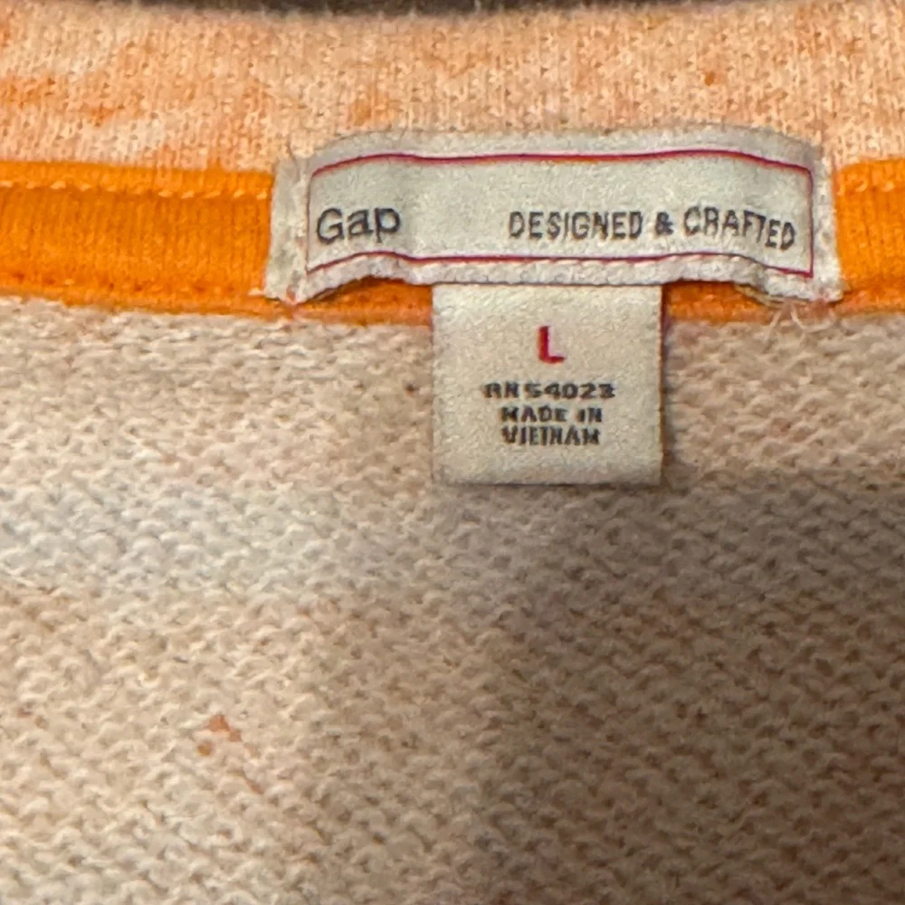 Gap Terry Cloth‎ Crew Neck Peach and Purple Stripe Sweatshirt size Large